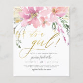 Papier Budget Blush & Gold C'est une fille Baby shower fl (Devant)