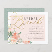 Papier Budget Blush & Gold Script Floral Bridal Brunch (Devant / Derrière)