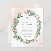 Papier Budget Blush Greenery Foliage Fête des mariées Inv (Devant / Derrière)