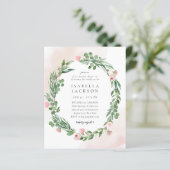 Papier Budget Blush Greenery Foliage Fête des mariées Inv (Debout devant)