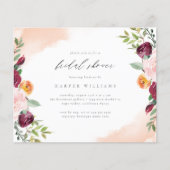 Papier Budget Blush Marine Floral Fête des mariées botani (Devant)