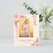 Papier Budget blush pampas herbe diplôme merci (Debout devant)