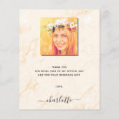 Papier Budget blush pampas herbe diplôme merci (Dos)