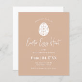 Papier Budget Blush Pink Easter Invitation de chasse aux (Devant / Derrière)