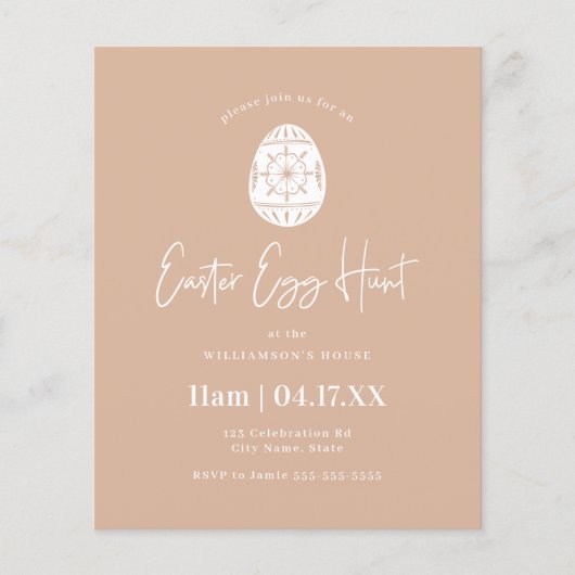 Papier Budget Blush Pink Easter Invitation de chasse aux (Devant)