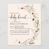 Papier Budget Blush Pink Florals Baby Brunch Invitation (Devant)
