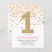 Papier Budget Blush Pink Gold Confetti Fille 1er annivers (Devant / Derrière)