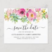 Papier Budget Blush Pink Succulent Floral Enregistrer la (Devant)