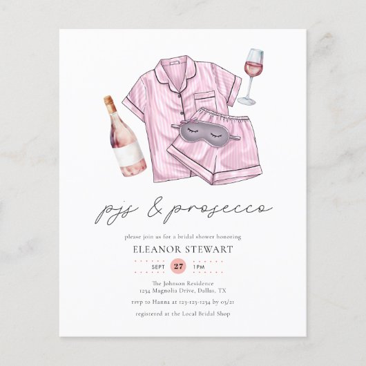 Papier Budget Blush PJ rose et Fête des mariées de poursu (Devant)