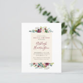 Papier Budget Blush rose & Bourgogne Fête des mariées flo (Debout devant)