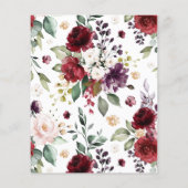 Papier BUDGET Blush Rose & Bourgogne Floral Enregistrer L (Dos)