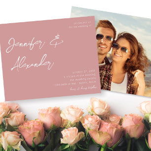 Papier Budget Blush rose calligraphie Mariage photo V2