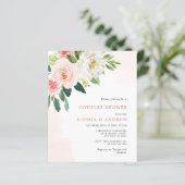 Papier Budget Blush Rose Couples Douche Invitation (Debout devant)