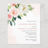 Papier Budget Blush Rose Couples Douche Invitation (Devant)