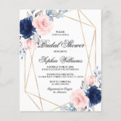 Papier Budget Blush rose et marine nuptiale douche Invita (Devant)