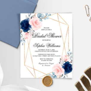 Papier Budget Blush rose et marine nuptiale douche Invita