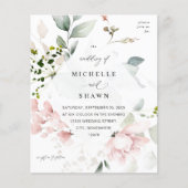 Papier Budget Blush rose & Eucalyptus Mariage Floral (Devant)