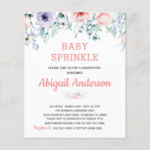 Papier Budget Blush rose Floral Baby Sprinkle Invitation (Devant)
