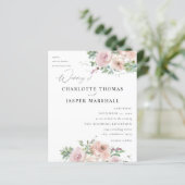 Papier Budget Blush rose Floral et Mariage Succulent (Debout devant)