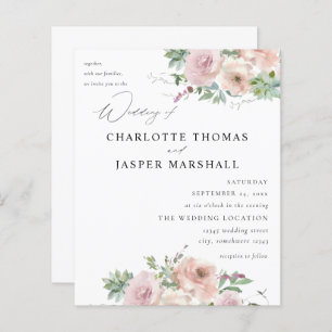 Papier Budget Blush rose Floral et Mariage Succulent