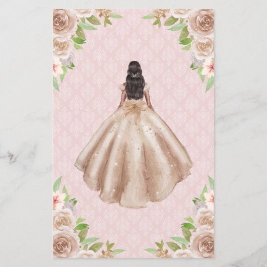 Papier Budget Blush Rose Gold Princess Tiara Sweet 16 (Dos)