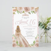 Papier Budget Blush Rose Gold Princess Tiara Sweet 16 (Debout devant)