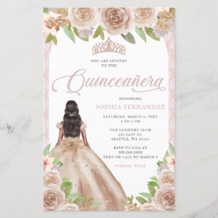Papier Budget Blush Rose Gold Princesse Tiara Quinceañera