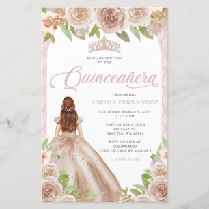 Papier Budget Blush Rose Gold Princesse Tiara Quinceañera