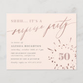 Papier Budget Blush & Rose Gold Script Surprise Party (Devant)