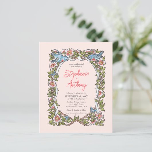 Papier Budget Blush Rose rose et Inséparable Mariage Past (Debout devant)