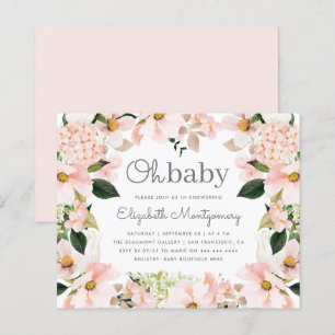 Papier Budget Blush Spring Floral Wreath Oh Baby shower