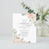 Papier Budget Blush White Floral Wedding Invitations (Debout devant)