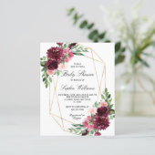 Papier Budget Bohème Floral Baby shower Invitation (Debout devant)