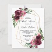Papier Budget Bohème Floral Baby shower Invitation (Devant)