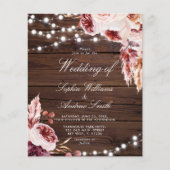 Papier Budget Bohême Russe Faire-part de mariage Bois (Devant)