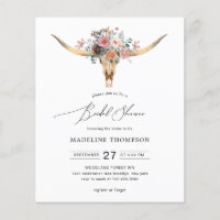 Budget Bohemian Cow Skull Floral Fête des mariées