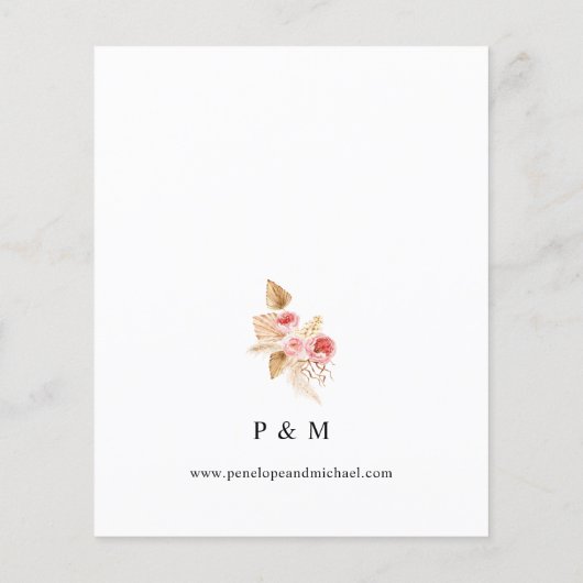 Papier Budget Bohemian rose Floral Enregistrer la date (Dos)