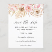 Papier Budget Bohemian rose Floral Enregistrer la date (Devant)
