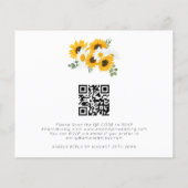 Papier Budget Bohemian Sunflower Mariage QR Code RSVP (Dos)