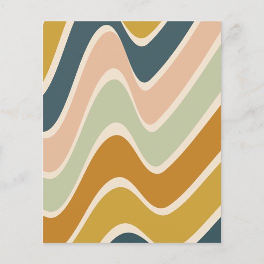 Papier Budget Boho Abstrait Wavy Turquoise Blush Fête des (Dos)