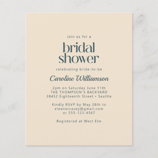 Papier Budget Boho Abstrait Wavy Turquoise Blush Fête des (Devant)