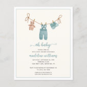 Papier BUDGET BOHO Aquarelle Baby shower Vêtements pour b (Devant)