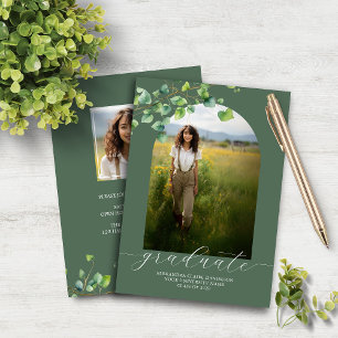 Papier Budget Boho Arch Ivy Sage Green Invitation de dipl