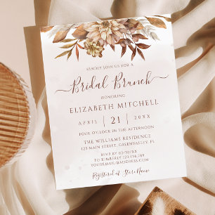 Papier Budget Boho Automne Floral Bridal Brunch Invitatio