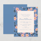 Papier Budget Boho Baby shower floral rose bleu (Devant / Derrière)