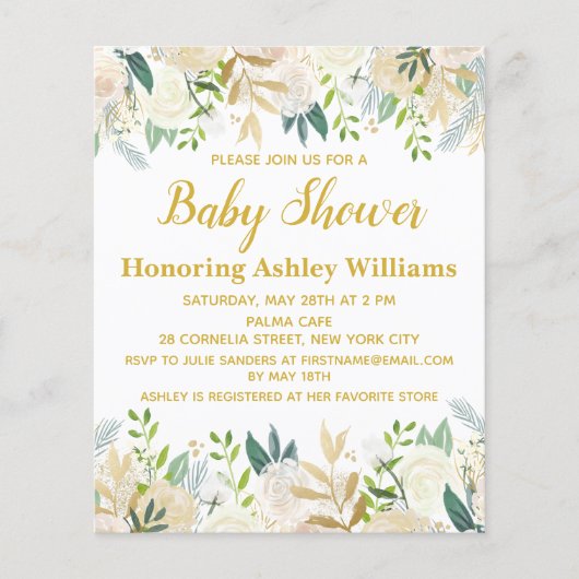 Papier Budget Boho Baby shower Invitation Genre Neutre (Devant)