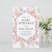 Papier Budget Boho Baby Sprinkt Blush Pink Invitation (Debout devant)