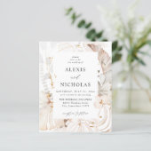 Papier Budget Boho Beach Tropical Beige Floral Mariage (Debout devant)