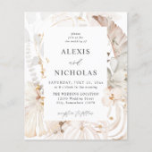 Papier Budget Boho Beach Tropical Beige Floral Mariage (Devant)