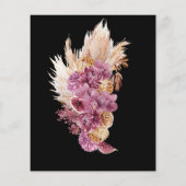 Papier Budget Boho Black, Baby shower d'or Invitation (Dos)